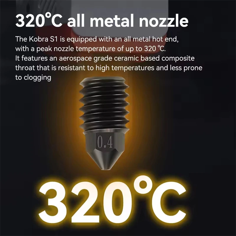 Hotend mejorado para Anycubic Kobra S1 S1 Combo 24V 48W calefacción cerámica 0,4mm impresión extremo caliente para Anycubic S1 S1C todo metal Hotend