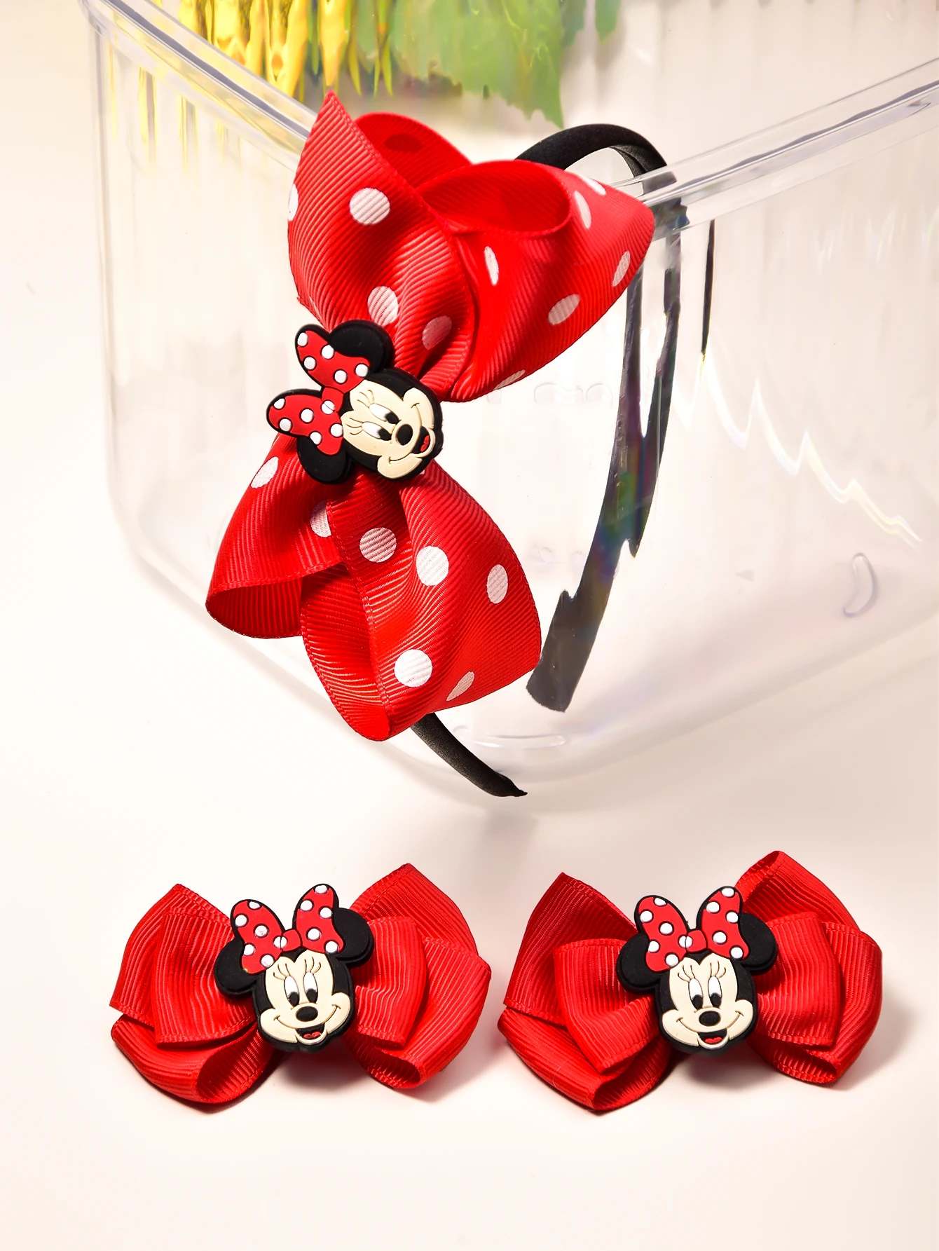 

Disney Ribbon Bow Cartoon Series 3-piece Hair accessories Travel Fashion Birthday Party back-to-school wedding hair accessories