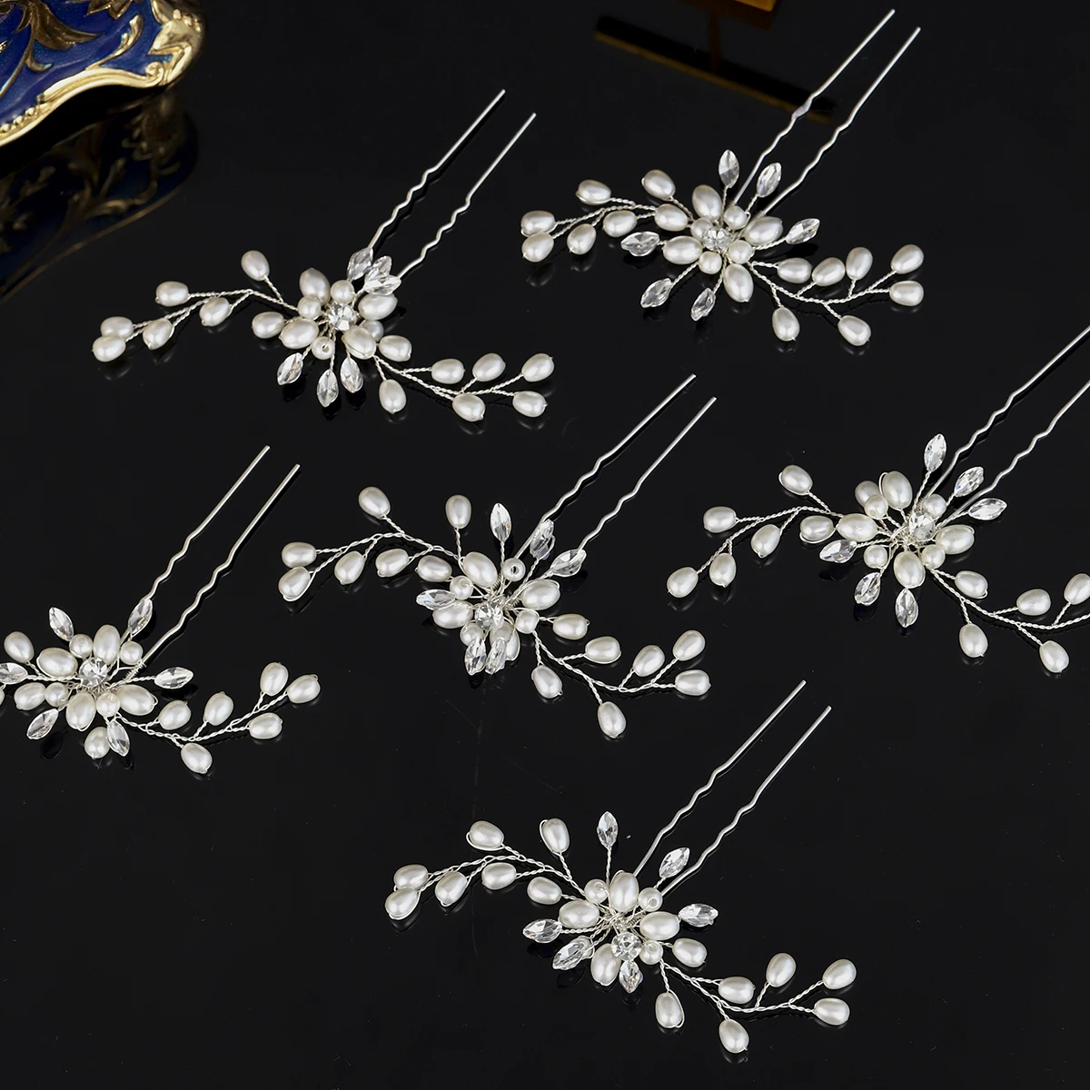 

2/3/6PC Pearl Flower Handmade Hairpins