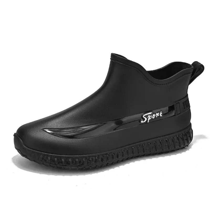 

Rain boots men's chef shoes, waterproof anti-slip flat shoes, casual rain boots, water shoes, fishing boots, outdoor men's shoes