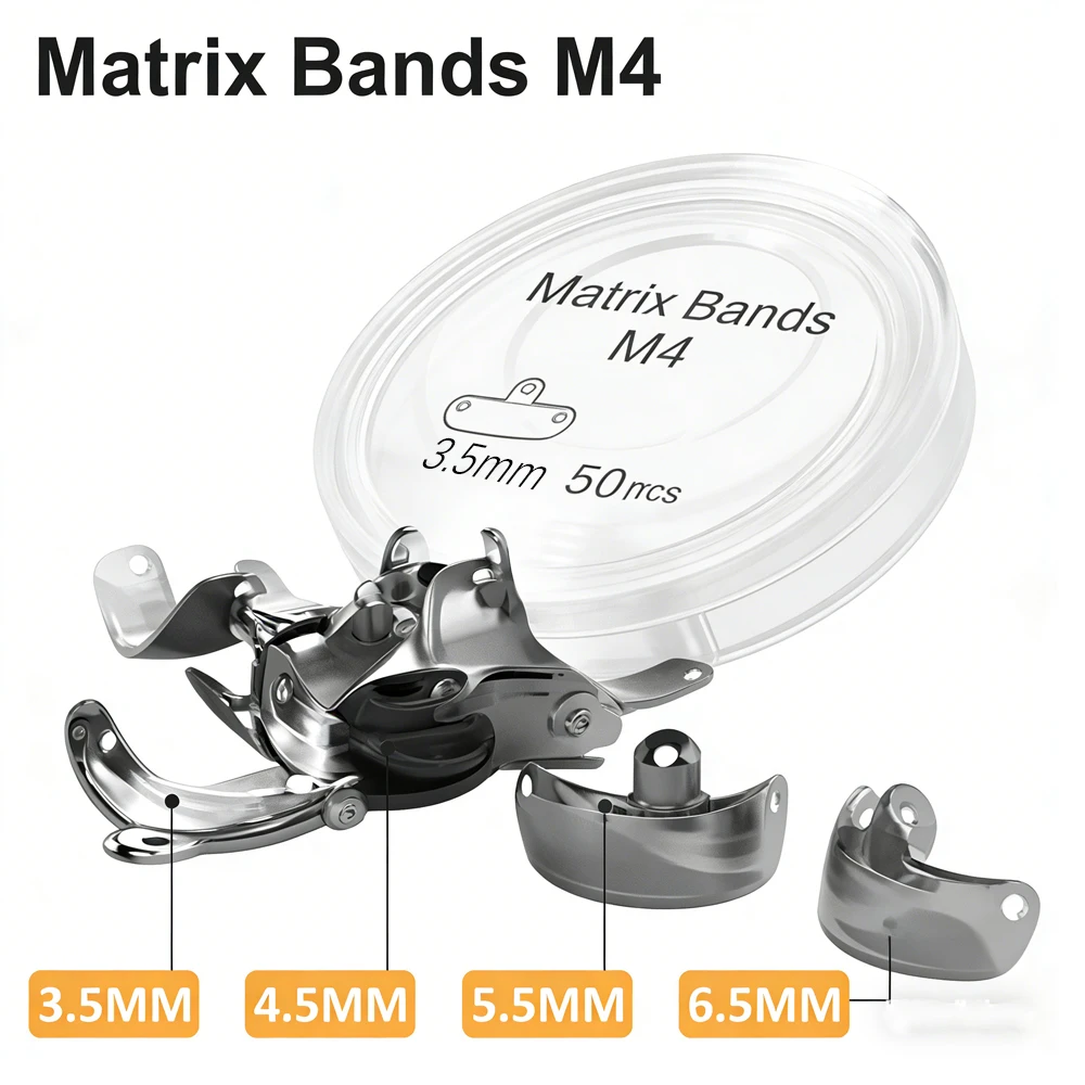 1PC Dental Niti Clamp Ring with Metal Matrices Sectional Contoured Matrix System for Premolar and Molar Restorations