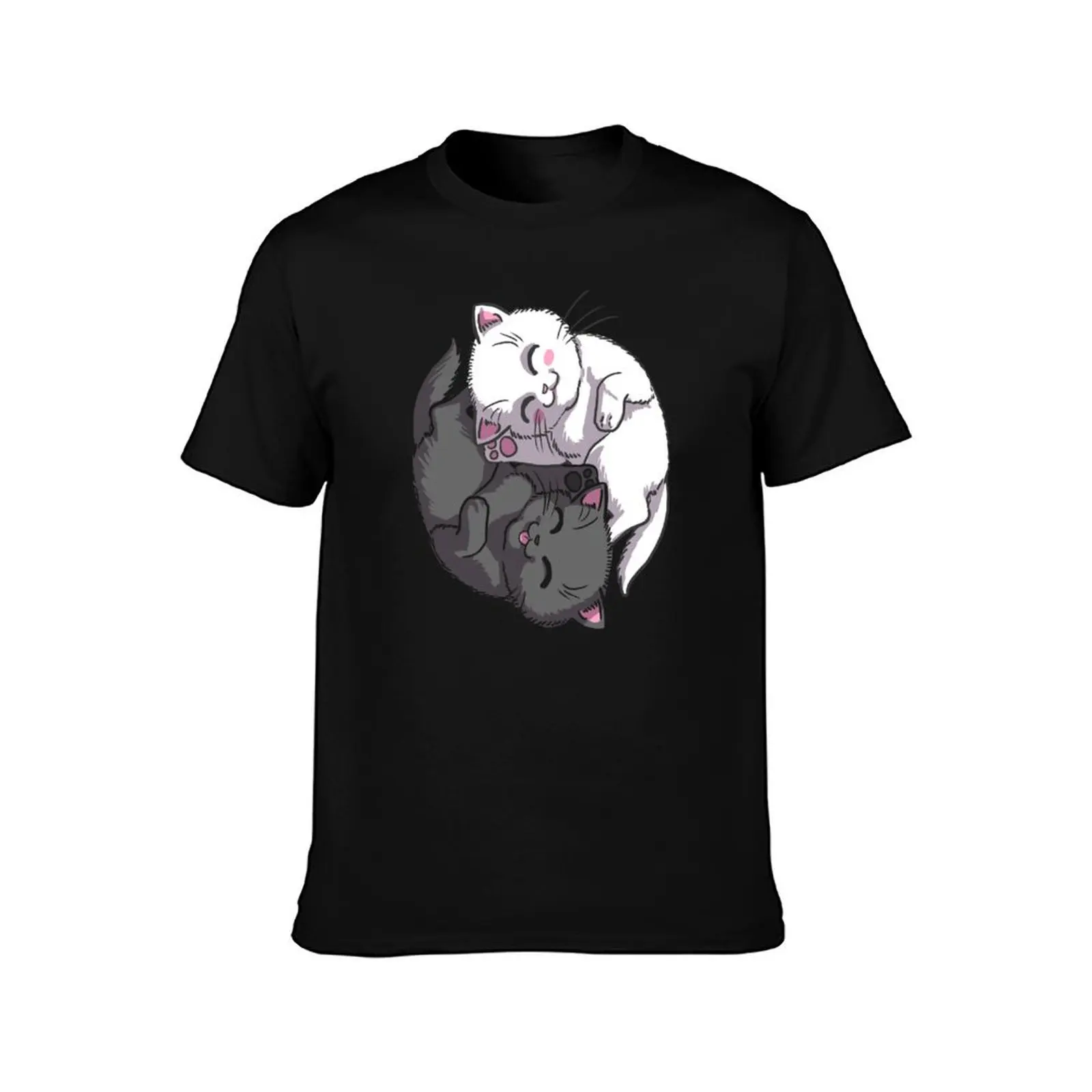Kitten Kitty Yin Yang black and white sleeping circle T-Shirt t shirts with prints T-Shirt