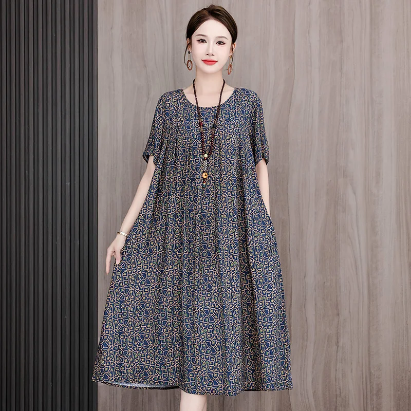 Nuovo abito estivo moda 2025 Abiti da donna Taglie forti Abito floreale da donna Stampa Abito da donna Moda femminile Abbigliamento donna