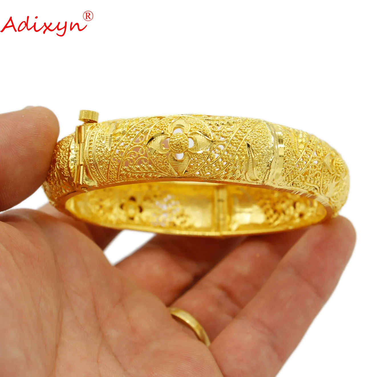 Adixyn Dubai Bangles For Women 24k Gold Color/Copper Bangles&Bracelet African/Arab/Kenya/Middle Easter Party Gifts N022237