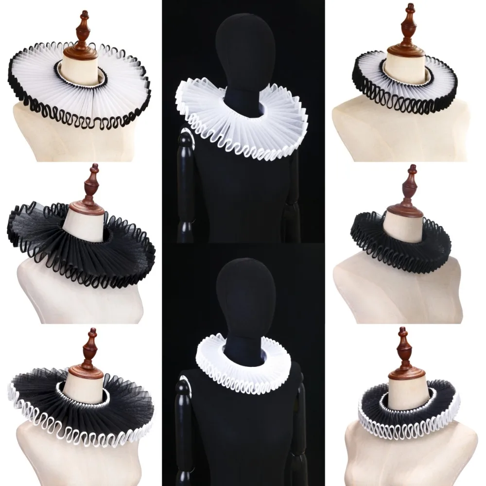 Detachable Shakespeare Neck Ruffled Collar Elegan Vintage Renaissance False Collar Victorian Costume Retro Ruff Collar Cosplay
