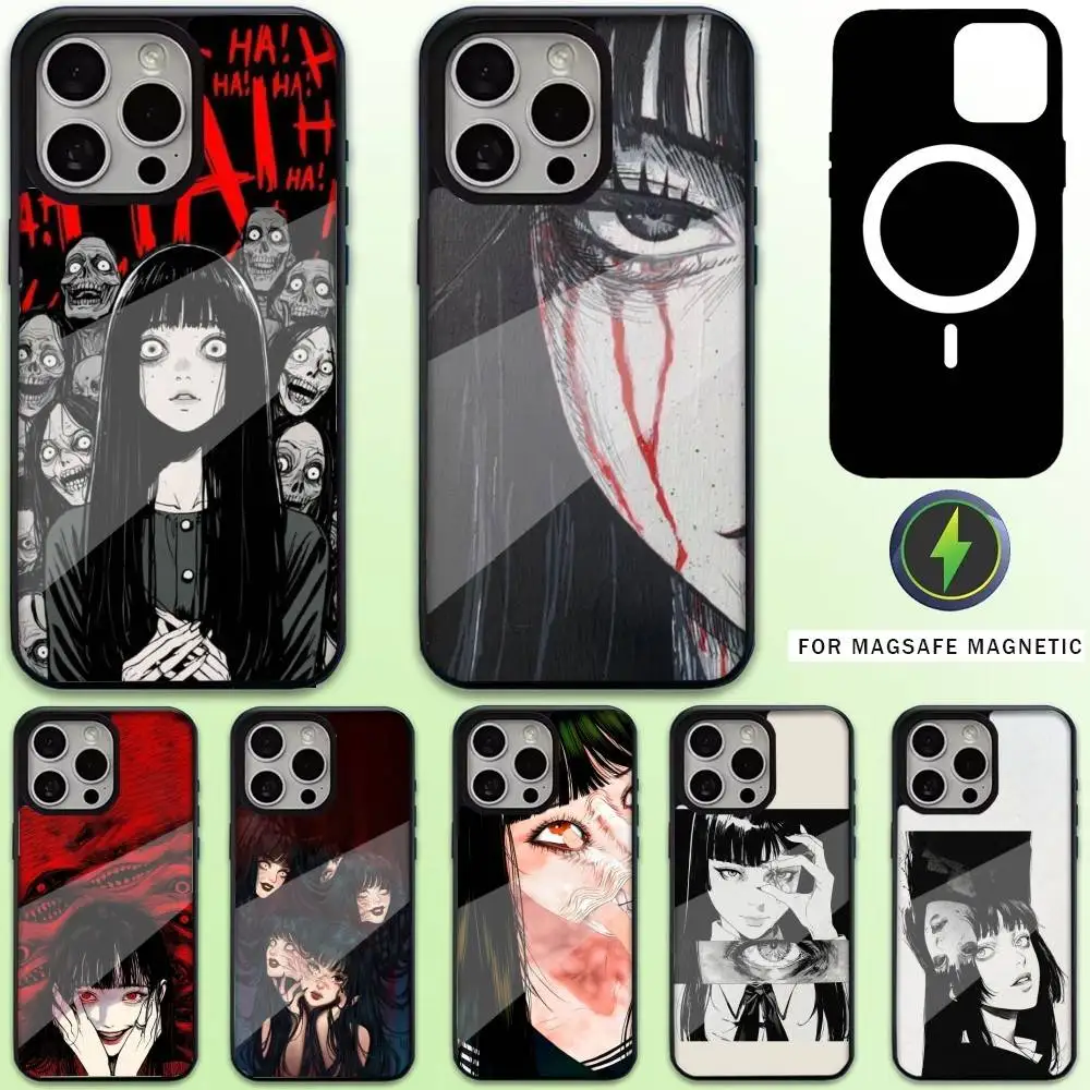 

T-Tomie Junji Ito Phone Case For iPhone17,16,15,14,13,12,11 Plus,Pro Max Magnetic Magsafe Wireless Charging