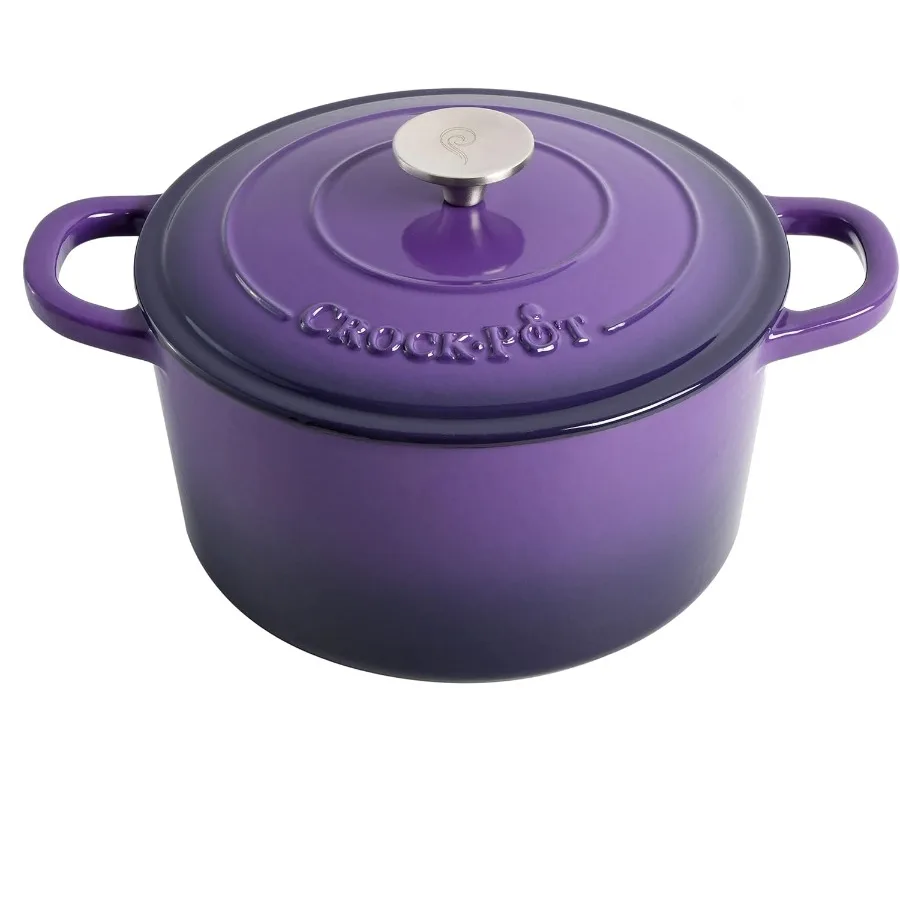 Artisan Round Enameled Cast Iron Dutch Oven 5Quart Lavender Purple