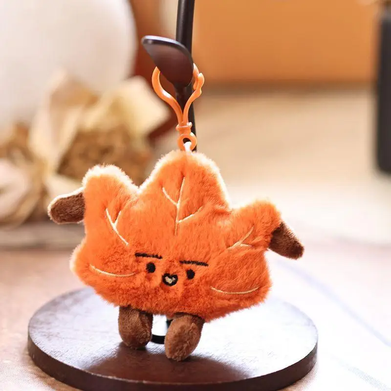 Fun And Cute Small Leaf Plush Keychain Couple Backpack Pendant Mock Leaf Doll Decoration Gift