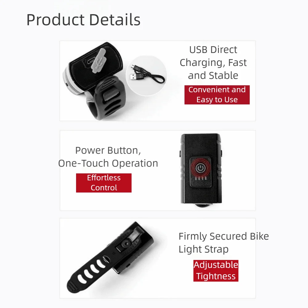 

Aluminum Alloy LED Bike Front Light Smart Sensor USB Rechargeable Bicycle Front Lamp Bright Light Waterproof Bicycle Headlight