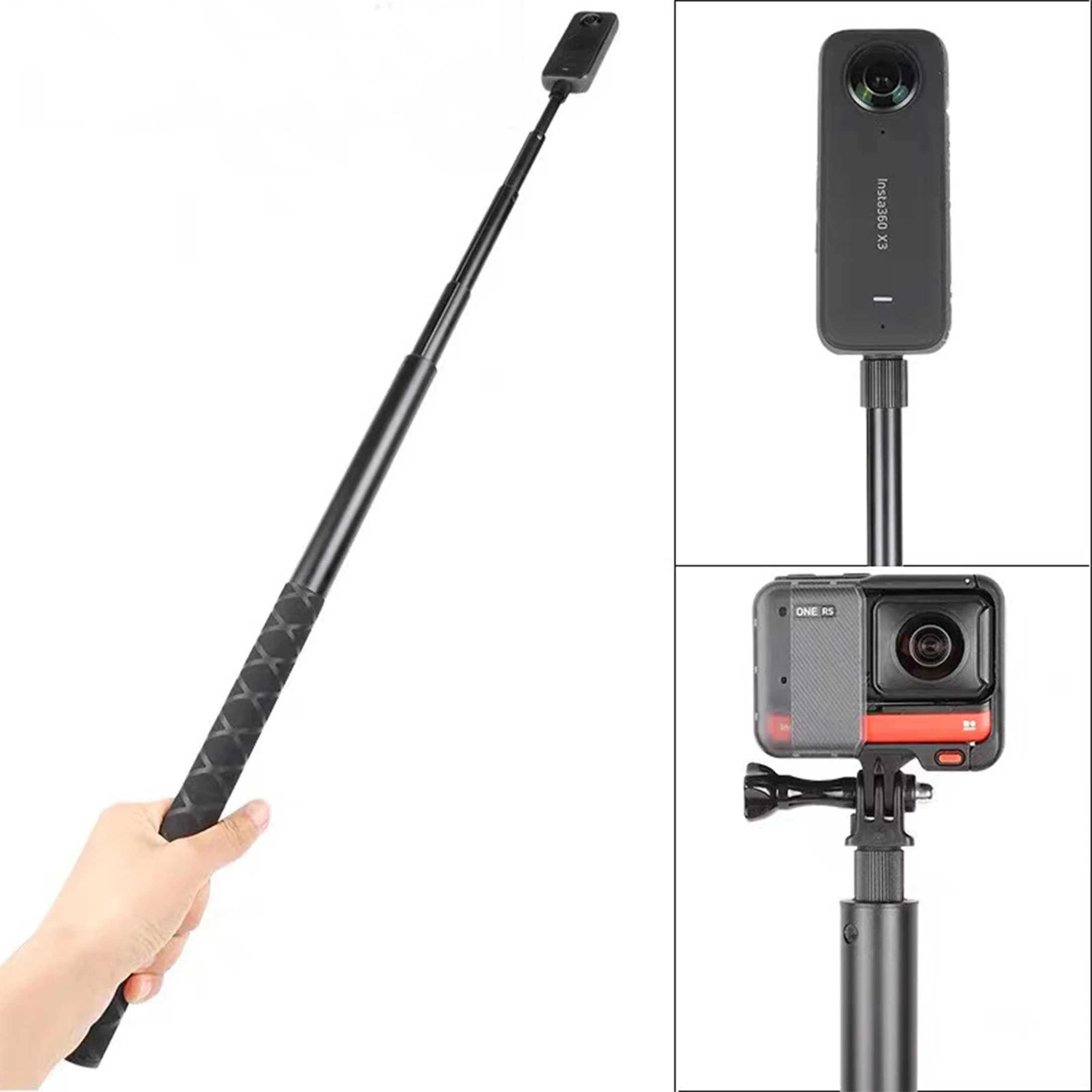 Palo de Selfie Invisible de 120cm para cámara Insta360 ONE X4, X3, X2, X, Insta360 ONE R, RS, Insta 360, monopié extendido de 1/4"