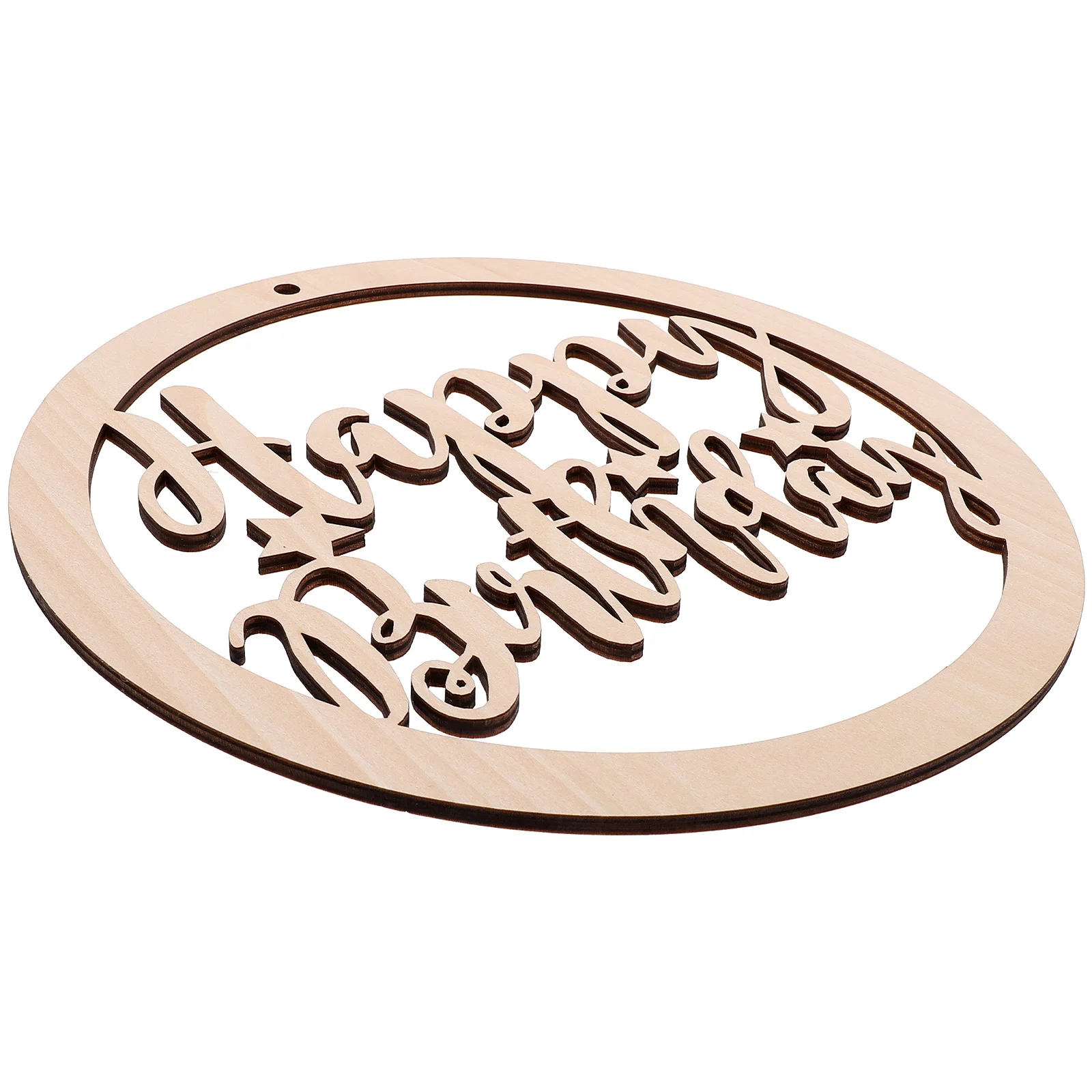 

1Pcs Birthday Decorative Plate Wooden Hanging Sign Khaki Eco Friendly Durable Birthday Party Background Board 30cm Wooden