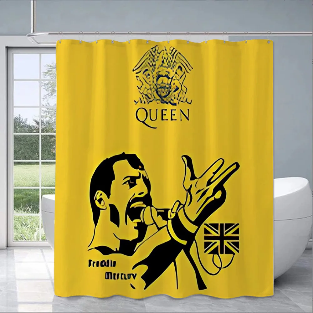 Rock Q-Queen Band Shower Curtain Waterproof Polyester Fabric Paint Colorful Bath Curtains Home Bathroom Decor Curtain With Hook