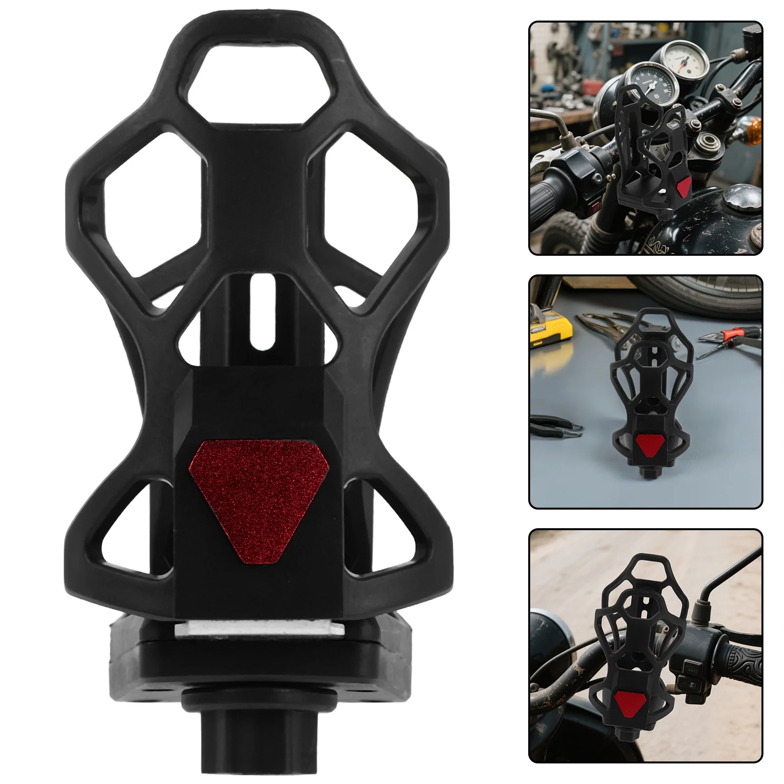 

Motorcycle Beverage Holder Black Streamlined Design for Convenient Hydration on Rides Cup Holder for Bike Handlebars