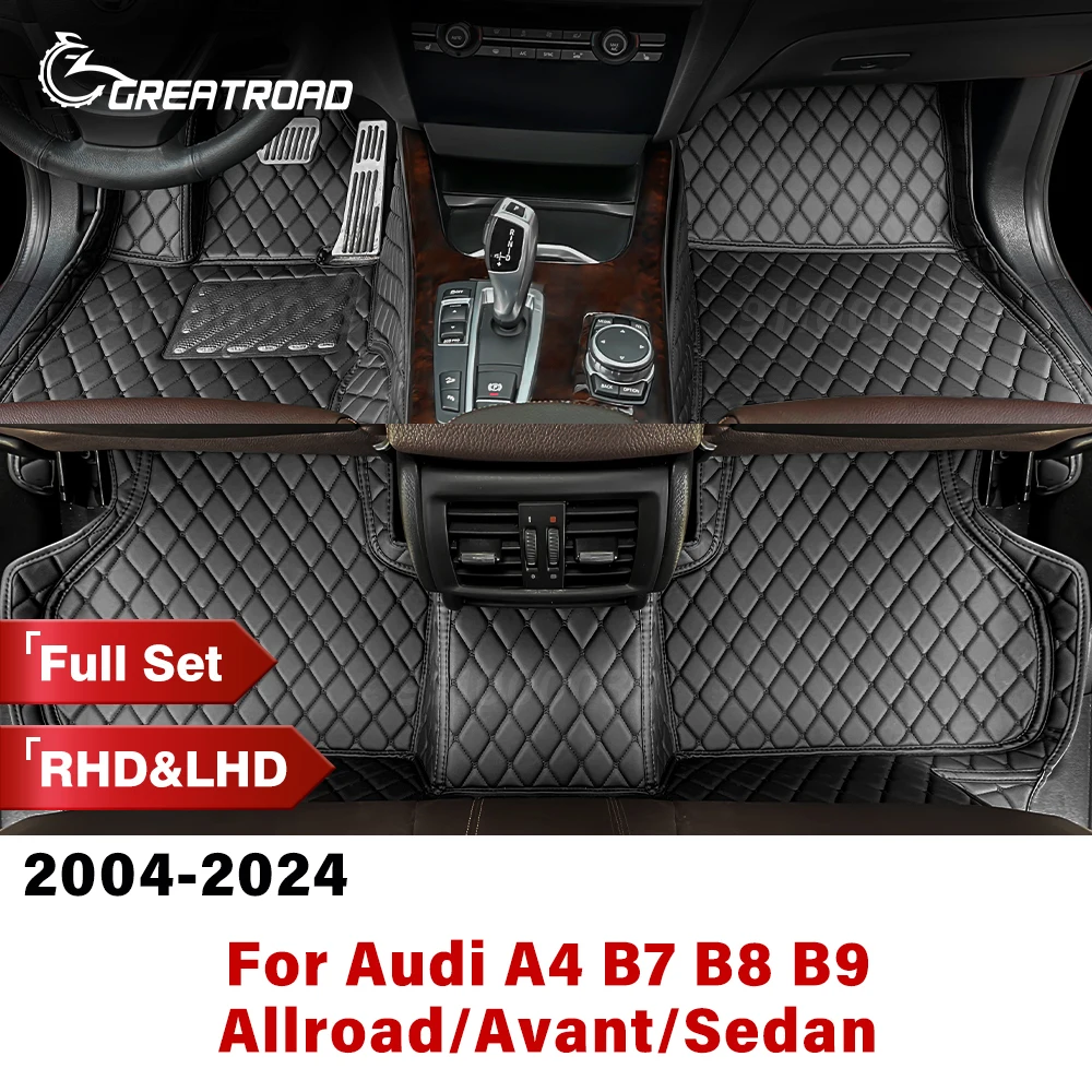 

For Audi A4 B7 B8 B9 Allroad/Avant/Sedan 2004-2024 Custom Car Floor Mats Automobile Carpet Cover Interior Accessories 2023 2022