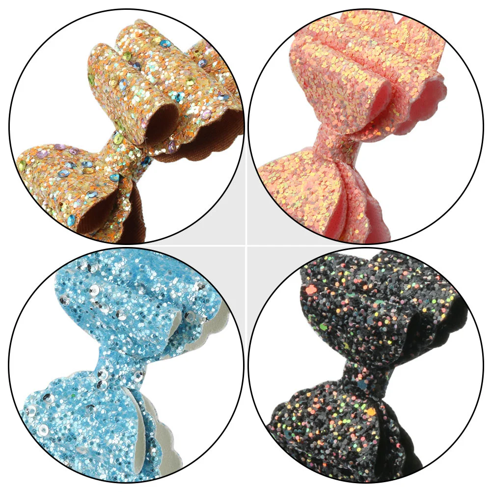 10 Pcs Bow Headband Lovely Hair Hoop Bands Kids Accessory Daily Decor Glitter Wear Decorate Cosplay