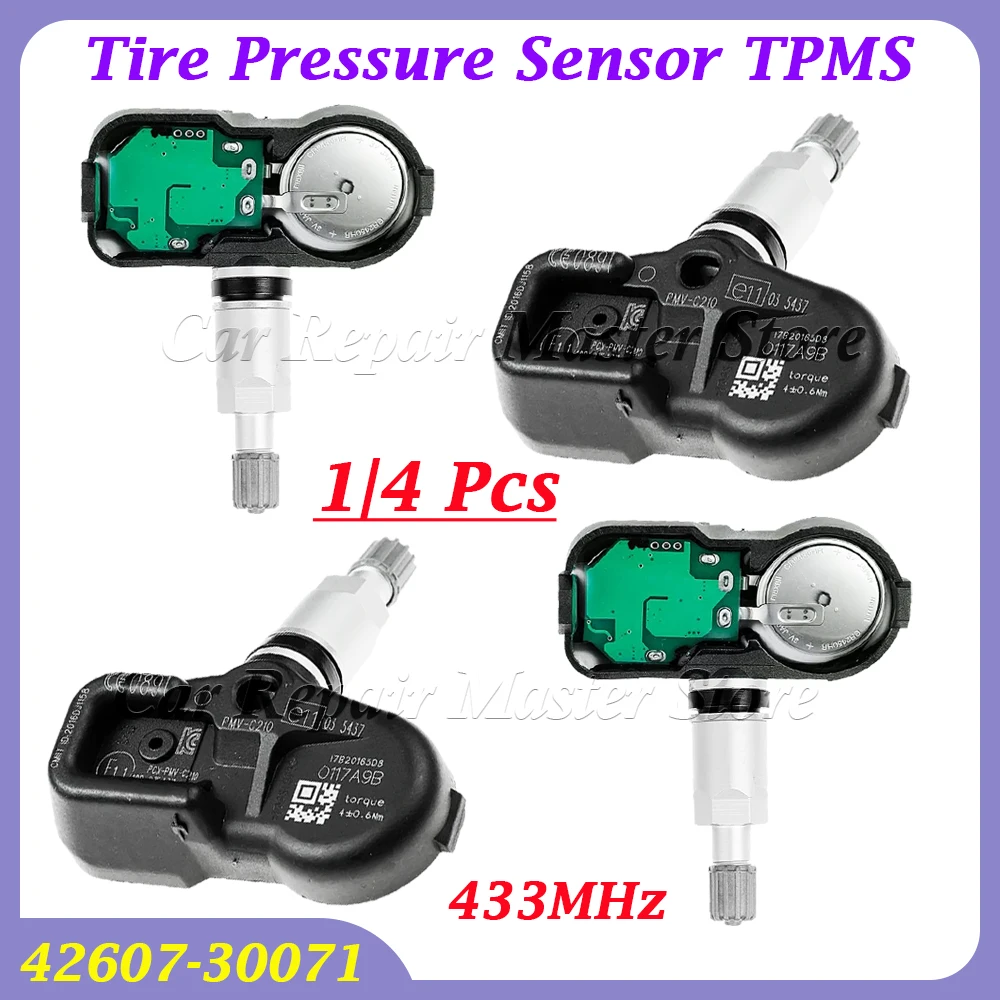 

1/4 шт. датчик давления в шинах 42607-30071 4260730071 TPMS 433 МГц для Toyota Avalon Lexus CT ES GS GX IS LC LS LX NX RC