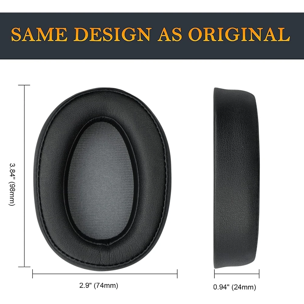 Nauszniki kompatybilne z SONY WH-H900N MDR-100ABN, wykonane z proteinowej skóry i pianki memory, poduszki nauszne, zamienniki do słuchawek nausznych. — zdjęcie produktu 5