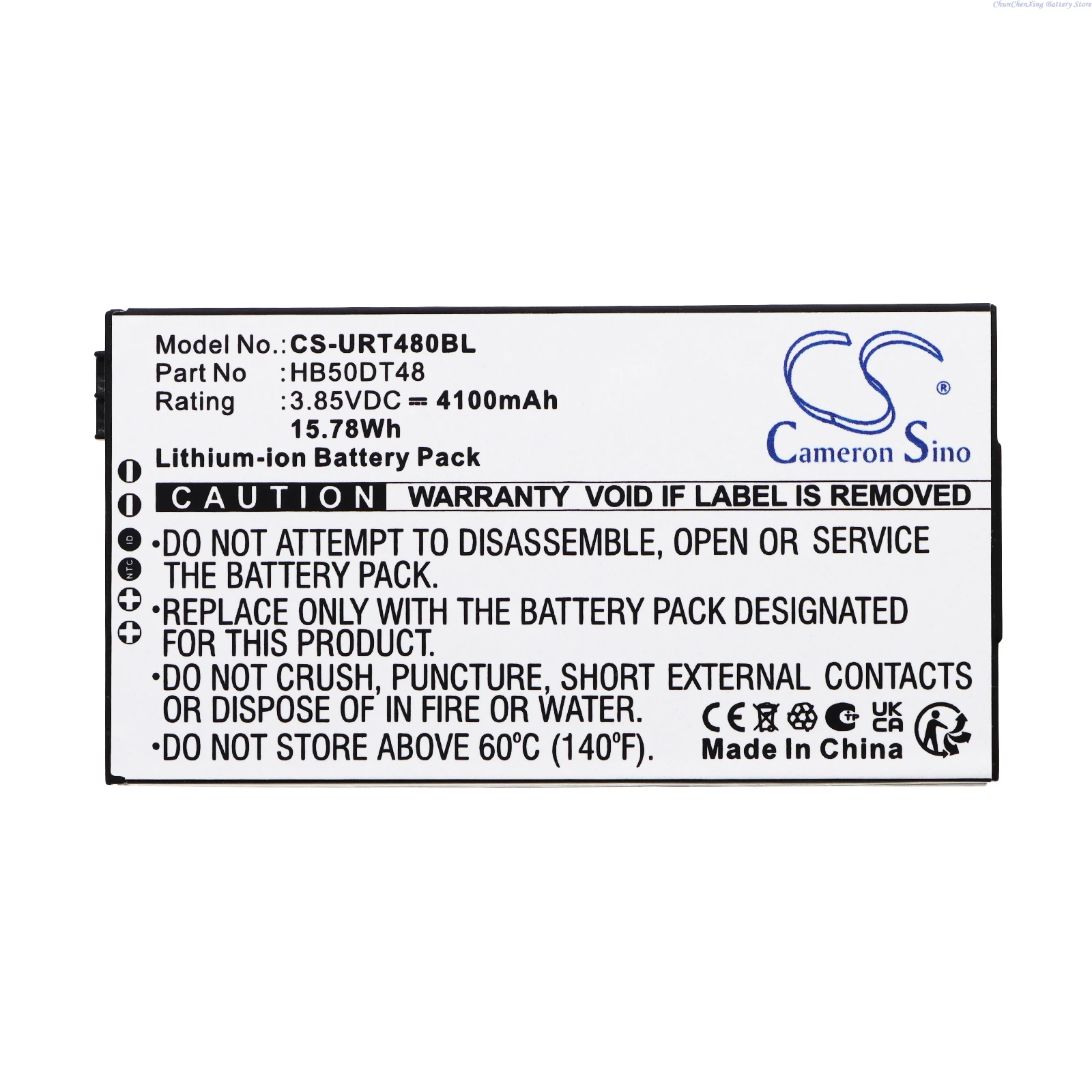 Cameron Sino 3.85V 4100mAh Replacement Barcode Scanner Battery HB50DT48 for Urovo CT48