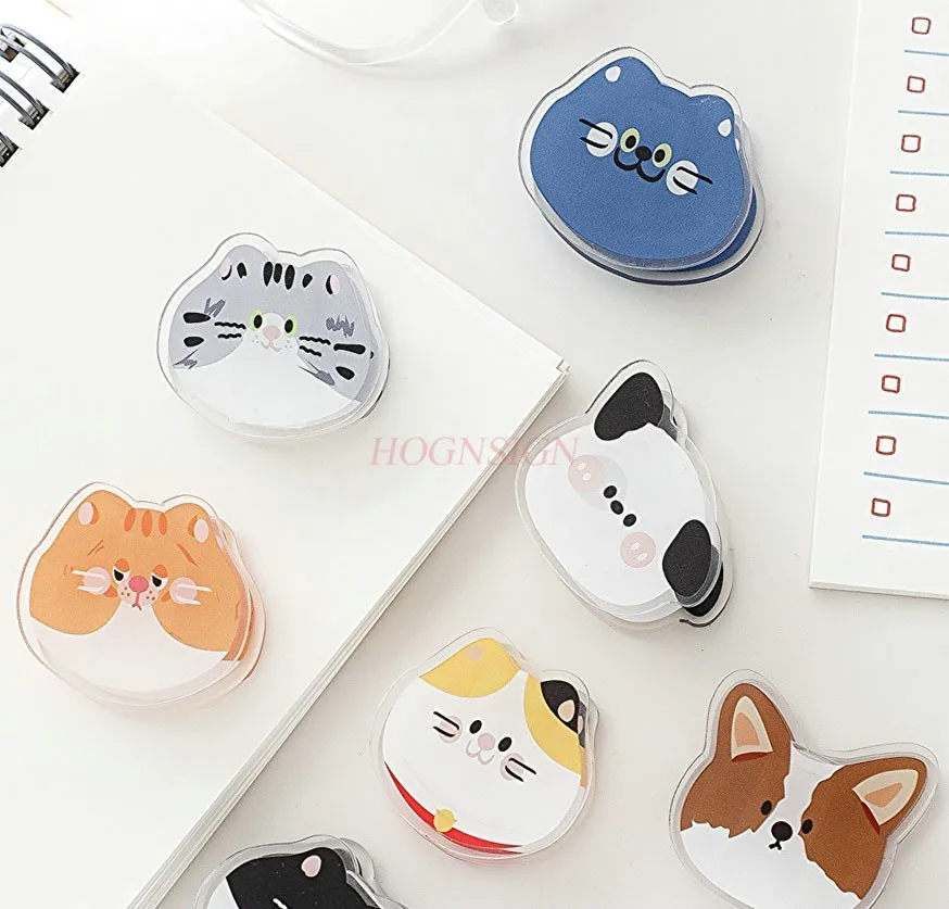 7pcs Cat and Dog Acrylic Small Clips Set of 7 Stationery Decorations, Booklet Clips, Long Tail Clips, Ticket Clips
