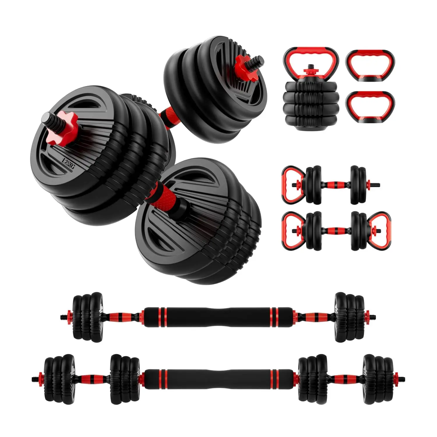 Adjustable Adjustable Dumbbell 20-90lbs with Connector 5 in 1 Barbell Kettlebell Push Up Stand Weight Plate Home Gym, Customized - Aliexpress Deal