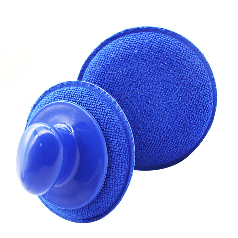 

2Pcs Waxing Sponge with Handle Premium Car Wax Applicator Smooth No Burrs Polishing Sponge for Vehicle Window Machine Cleaning