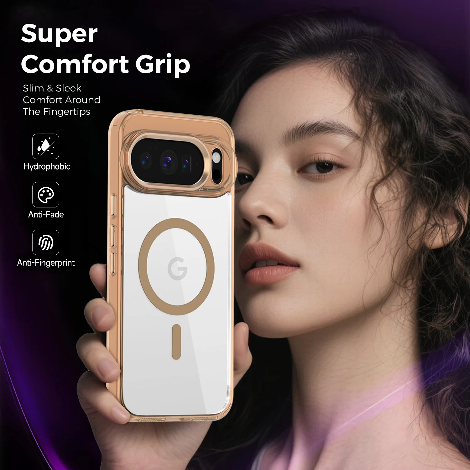 

For Google Pixel 9A 10 Pro XL Case Magsafe Long-Lasting Clear Non-Yellowing Bayer Material Lens Protection Comfort Grip Cover