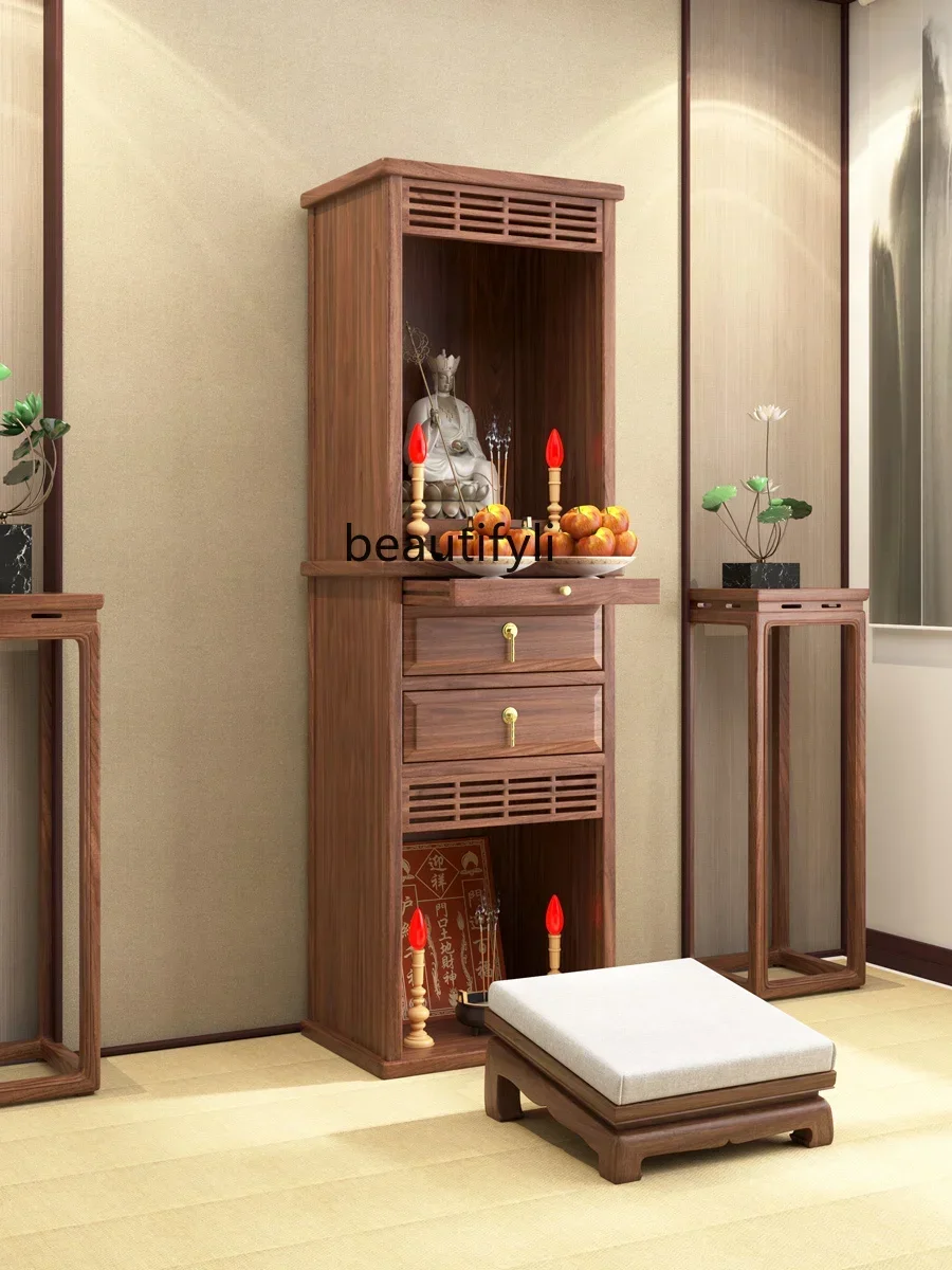 

Household Buddha Shrine Altar Altar Middle Hall Incense Burner Table Double Layer Clothes Closet New Chinese Simple