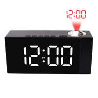 LED Mirror Digital Alarm Clock Time Projection Desktop Clock with Temperature Date Wake Up Desk Clock Electronic Table Clocks