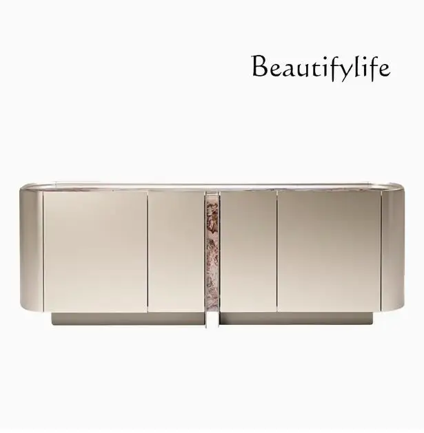 

Modern simple and creative side cabinet light luxury solid wood storage decoration multi-functional storage entrance cabinet