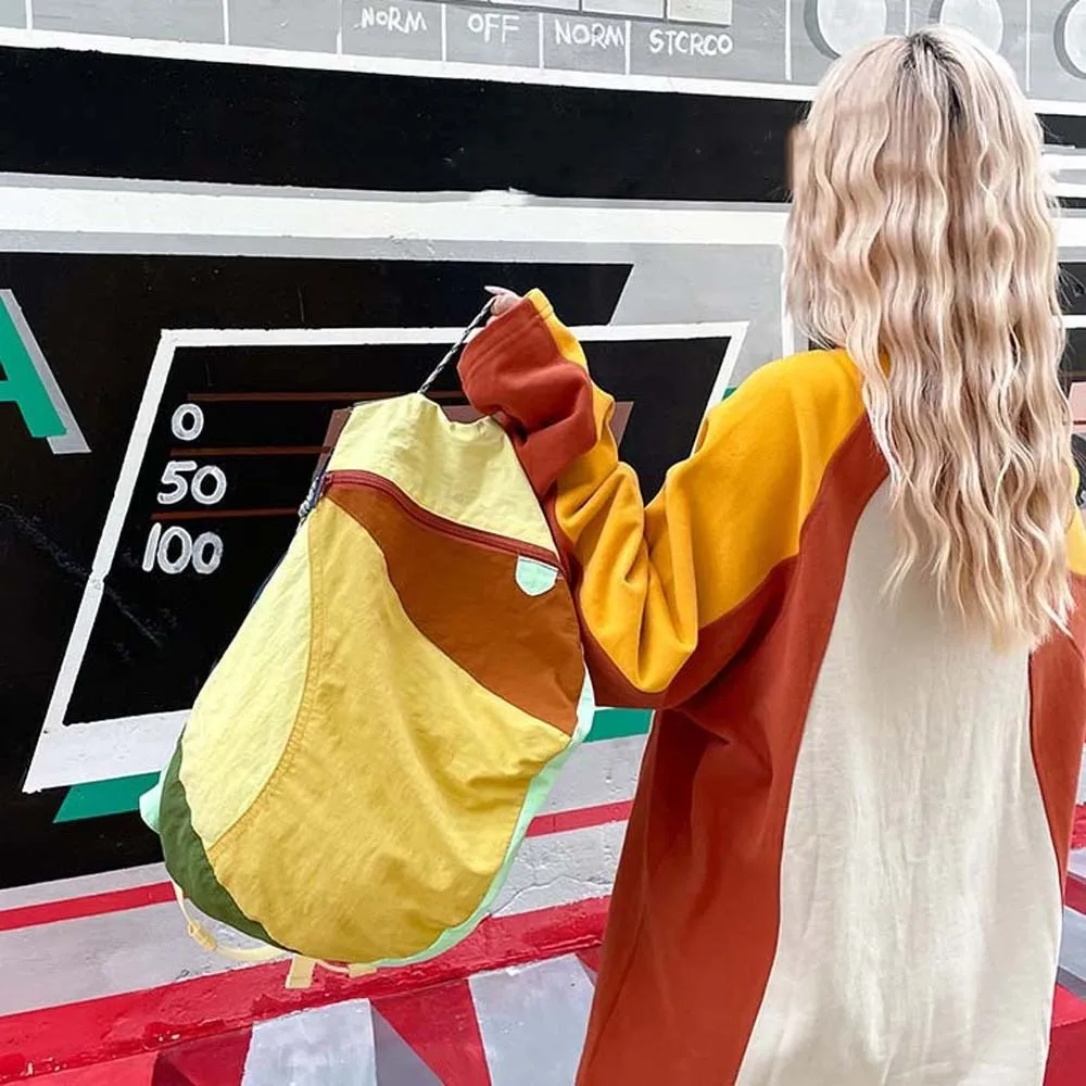 حقيبة مدرسية متينة بألوان متباينة، سعة كبيرة لمنع الخدش، حقيبة نهارية رياضية من النايلون، حزام ثابت من البوليستر
