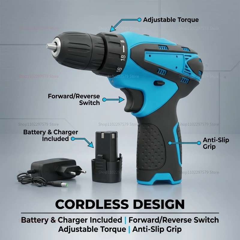 12V Mini Electric Wrench Impact Wrench Cordless Rechargeable Right Angle Ratchet Wrenches Impact Driver Power Tool
