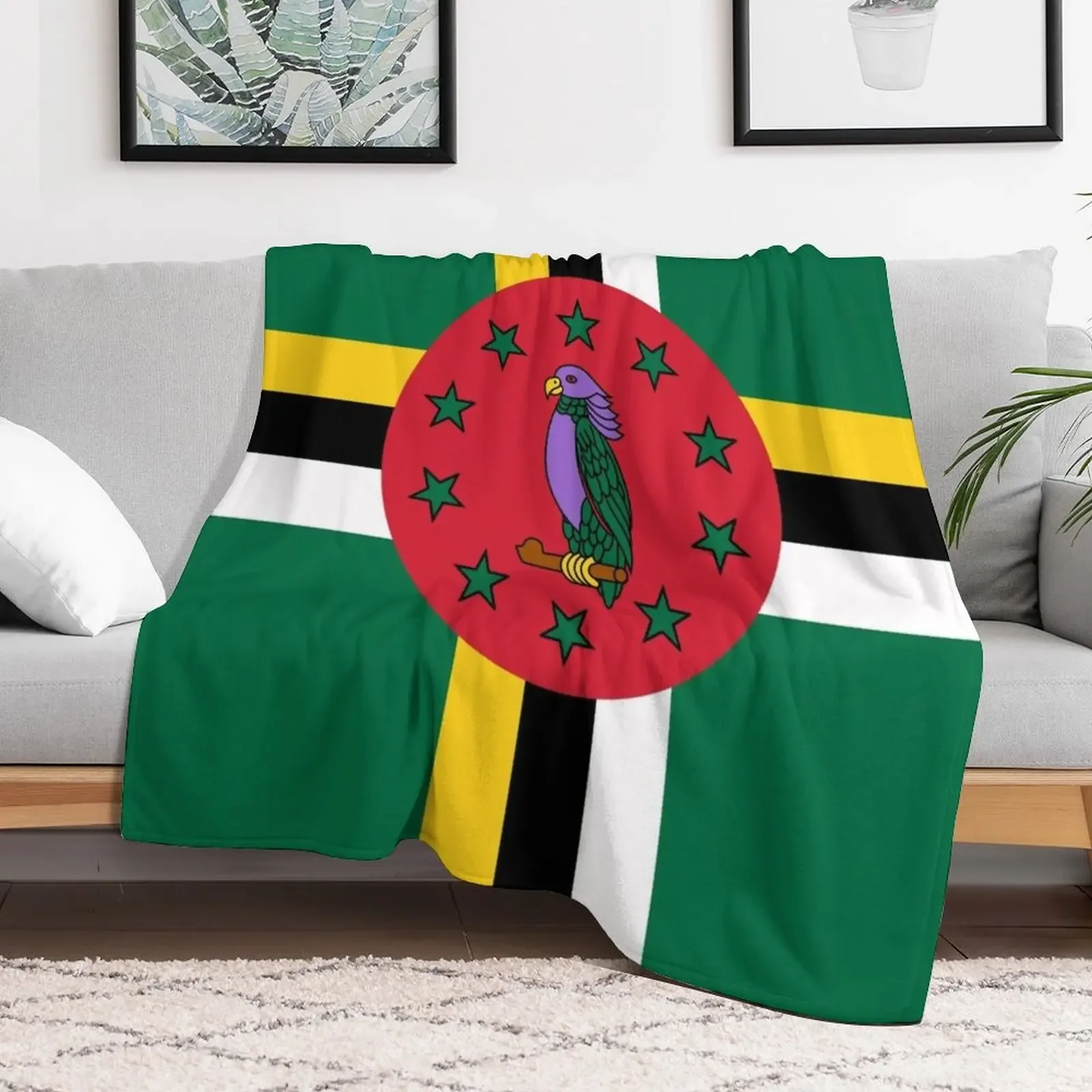 Flag of Dominica Throw Blanket Tourist christmas decoration Blankets