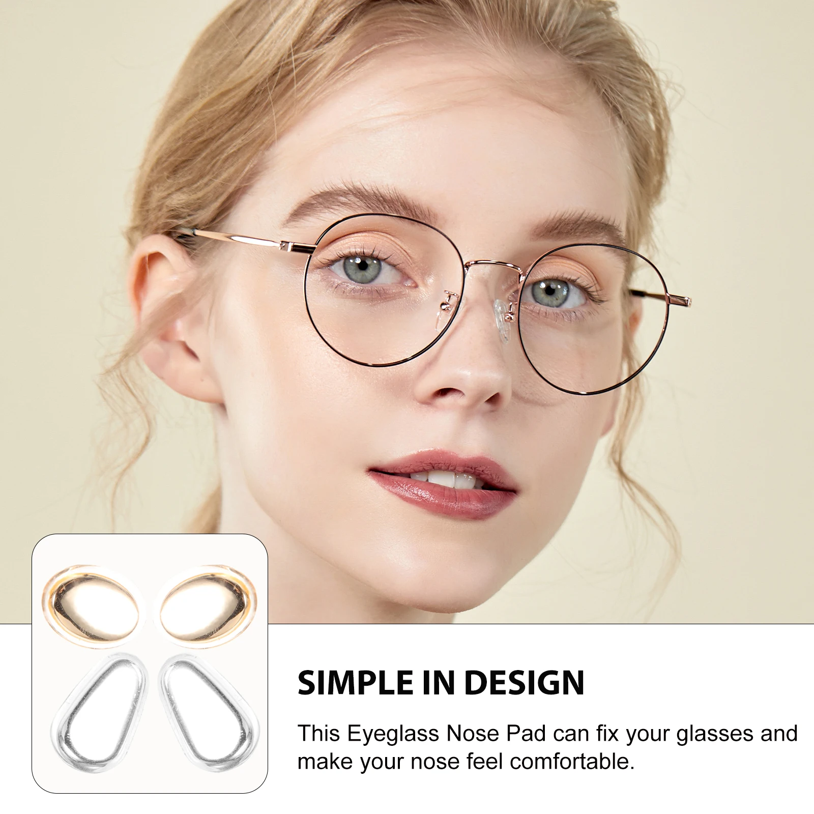 

2Pairs Metal Silicone Nose Pads Soft Comfortable Nose Support Glasses Replacement Nonslip Pads Eyeglass Supplies