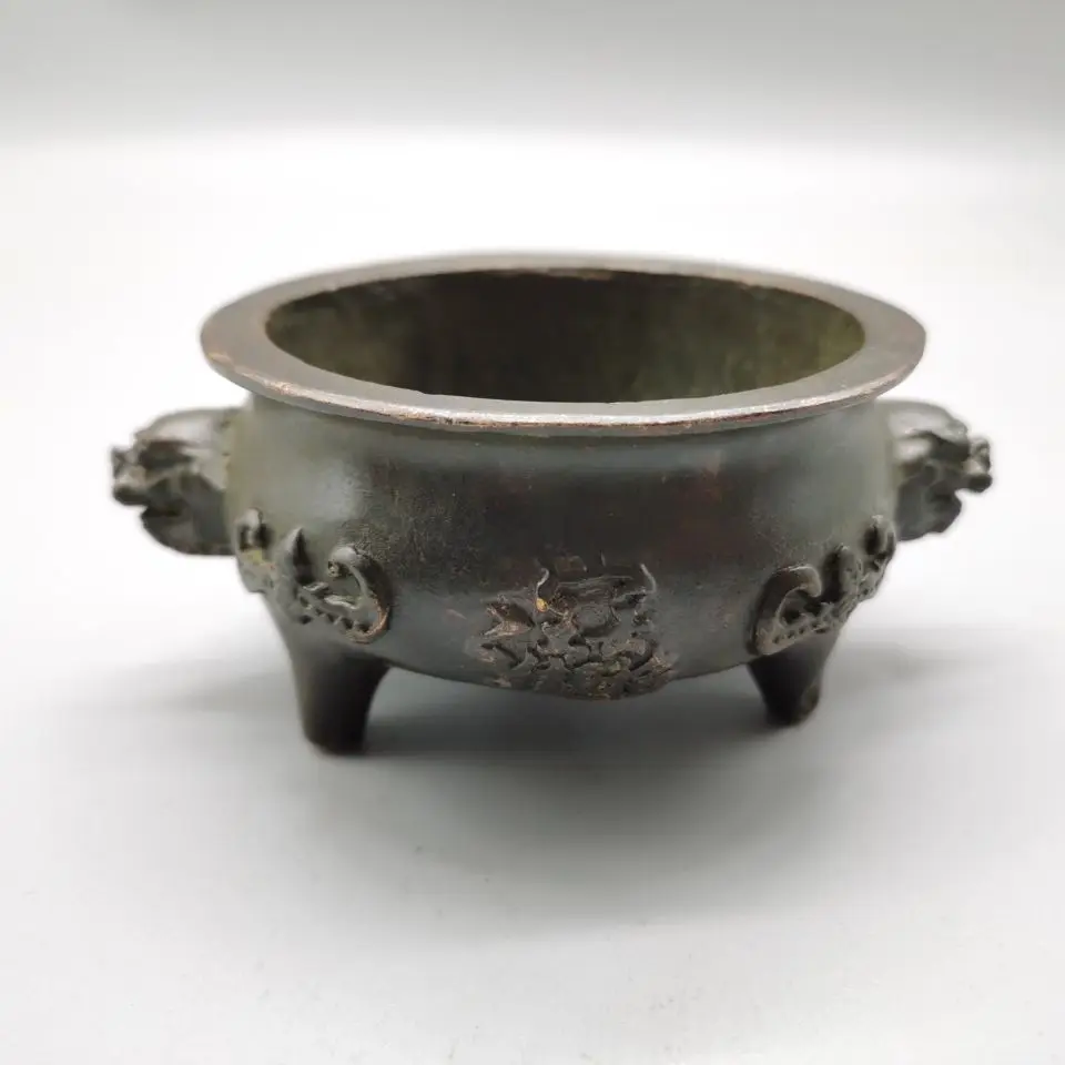 Vintage lion ear tripod Incense Burner Statue for Tea Home Decor Ornaments