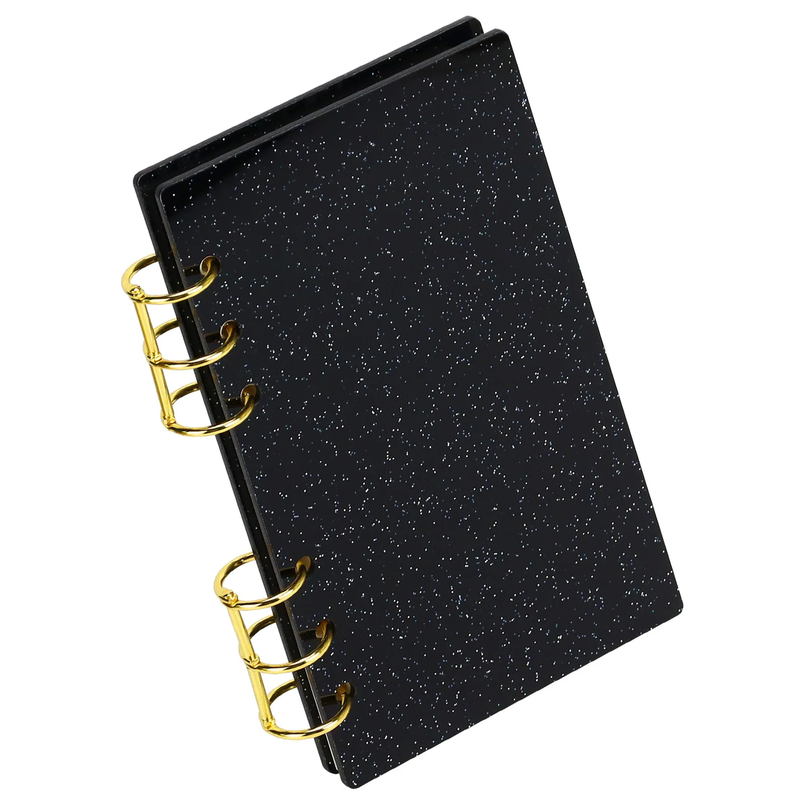 A6 Glitter Transparent  Acrylic Loose Leaf Binder Cover DIY Account Book Journal Planner Office Stationery Supplies