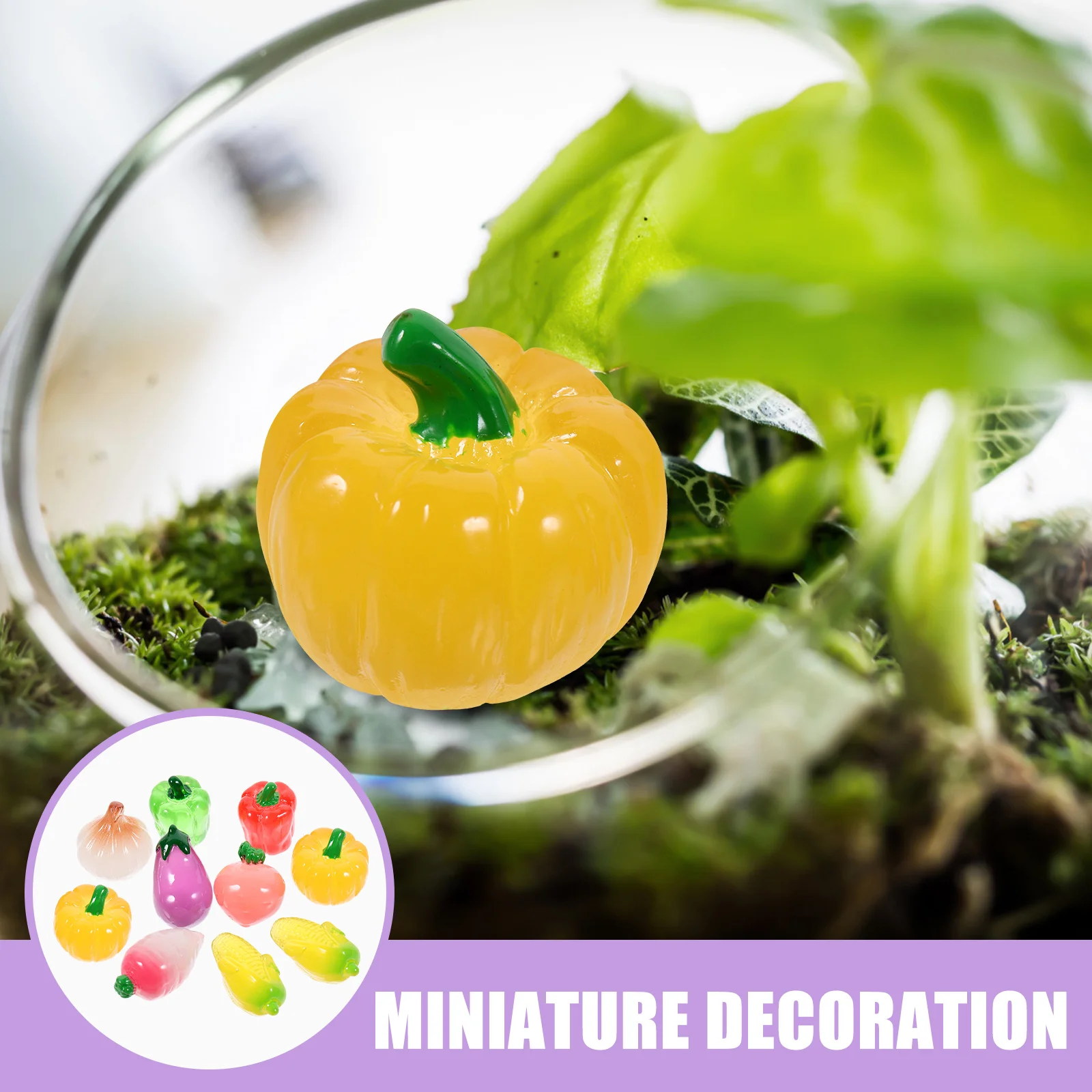 24 قطعة من الخضروات الواقعية المتوهجة في الظلام، مجموعة إكسسوارات حديقة منزلية مستدامة #1