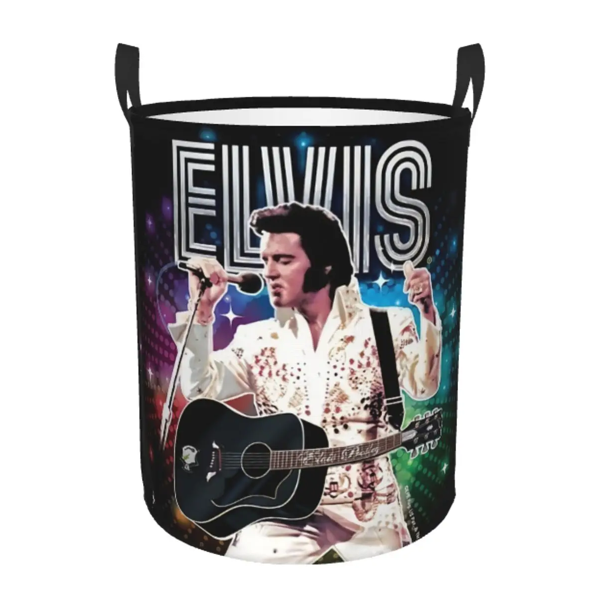 Custom American Singer Actor Elviss Laundry Hamper Large Storage Basket And Rock King Girls Boys Toy Organizer