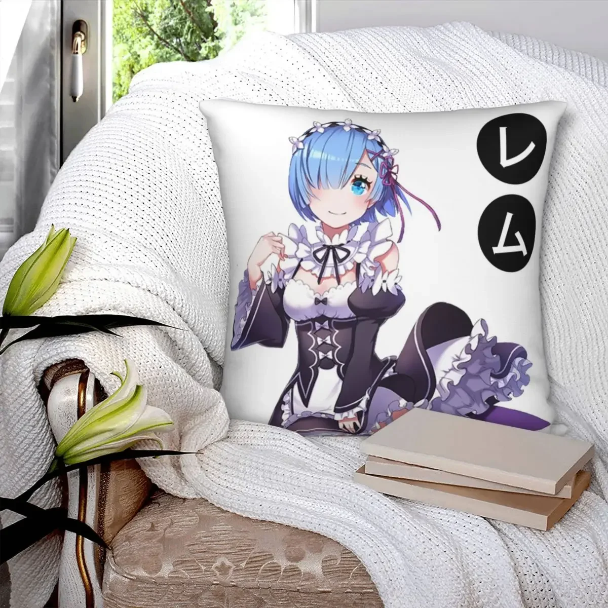 Rem Re Zero 3  Pillowcase Polyester square Zip Decor Home Cushion Cover