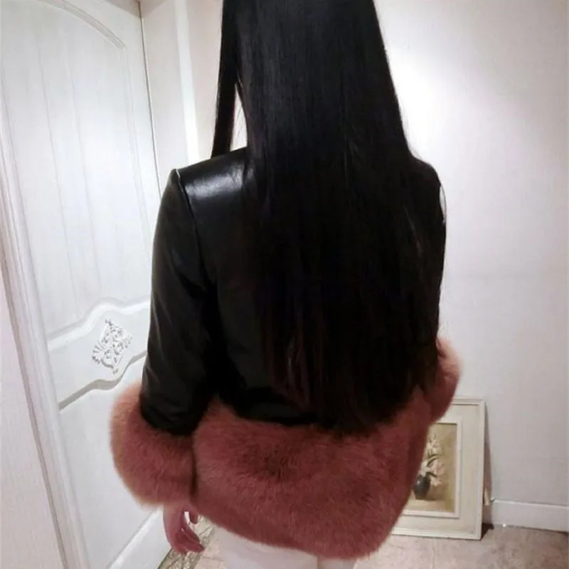 2025 senhora tamanho grande 4xl casaco de couro inverno femme casual jaqueta de couro falso coreano moda feminina gola couro do plutônio topos