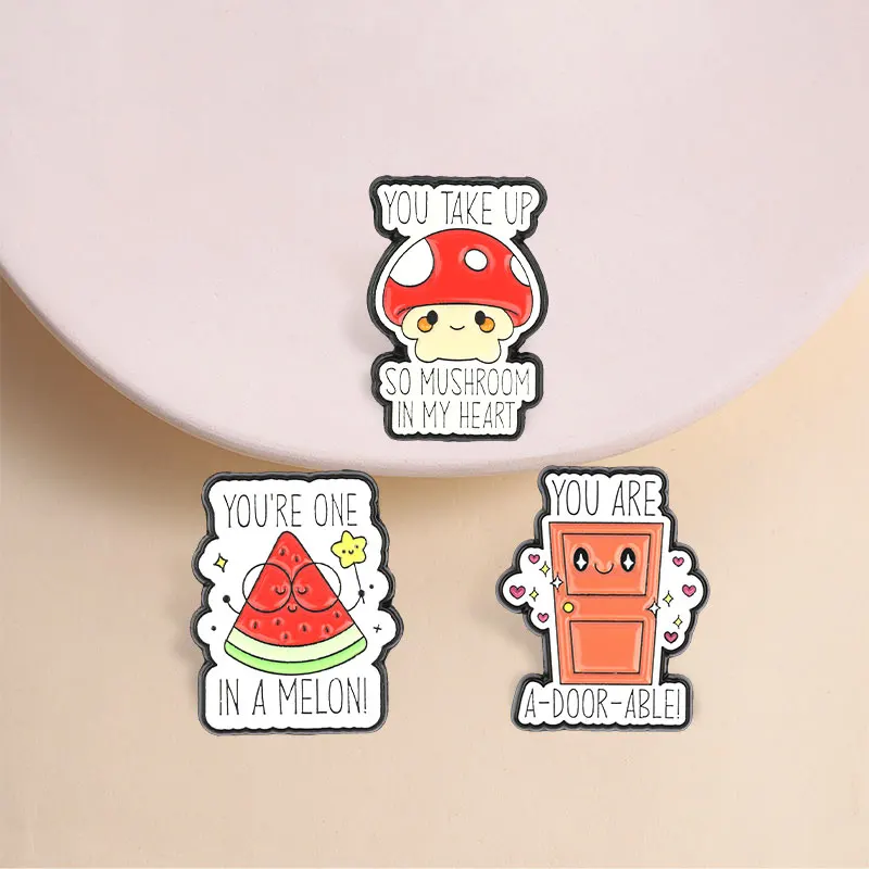 Funny Pun Enamel Pins Pop Corn Spicy Rooster Sriracha Hot Chili Sauce Honey Bear Pelican Brooches Lapel Badge Jewelry Gifts view 6