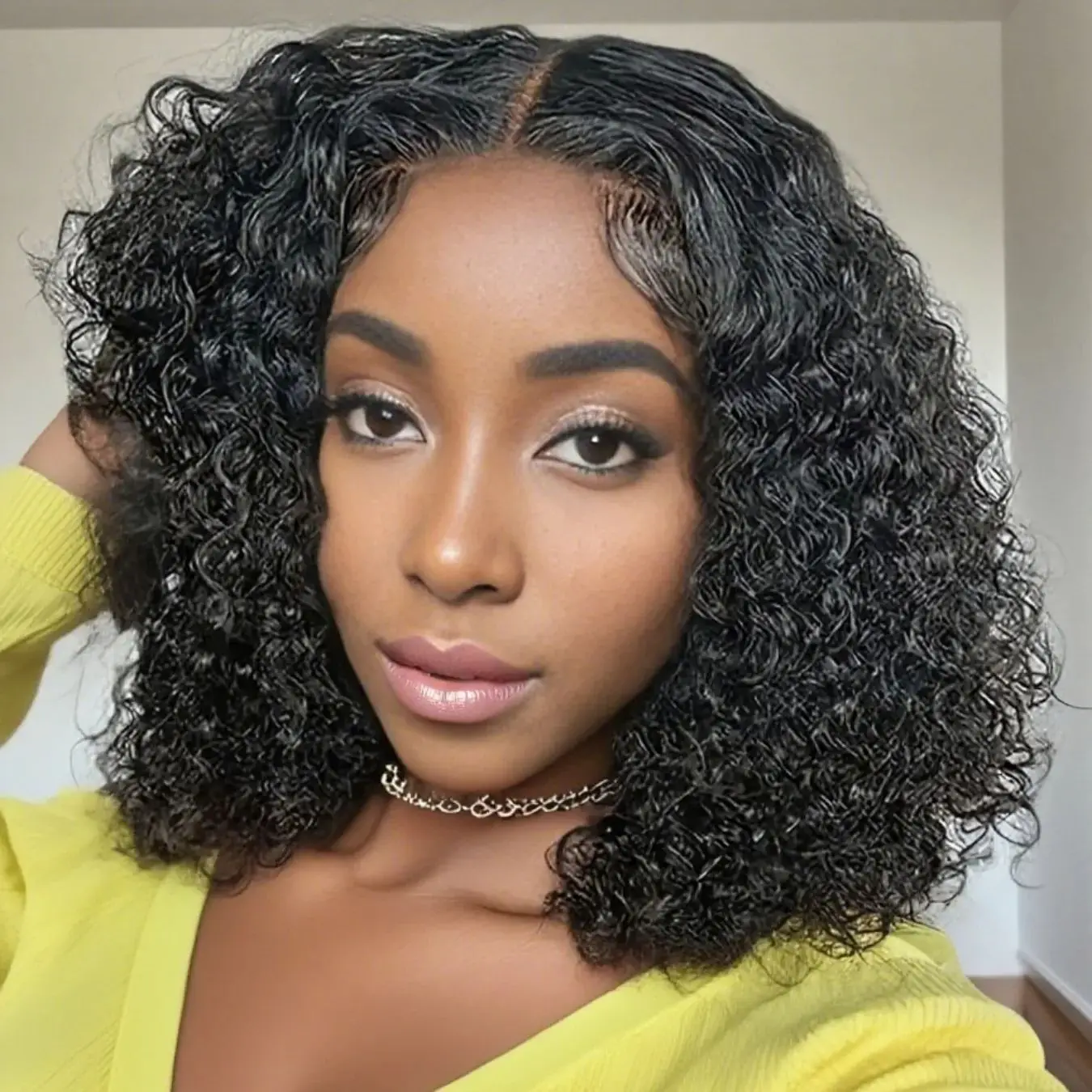 

Парик из натуральных волос для женщин, волна воды, 4x4, прозрачный кружевной фронтальный парик, предварительно выщипанный натуральный черный парик, элегантные человеческие волосы на каждый день