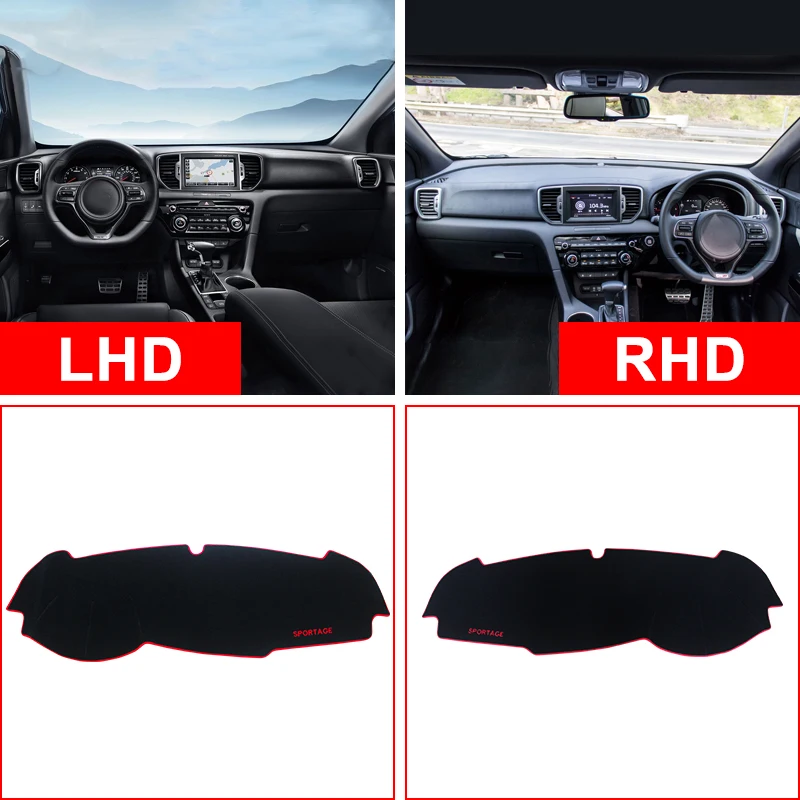 Car Dashboard Cover Dash Mat Sun Shade Instrume Panel Carpets Accessories For Kia Sportage 4 QL 2016 2017 2018 2019 2020