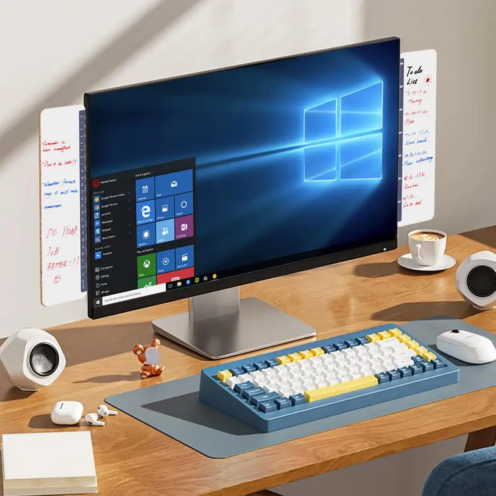 Notas Adhesivas magnéticas para Monitor de ordenador, pizarra blanca con tiras de Metal autoadhesivas, 2 paquetes, escritorio para computadora