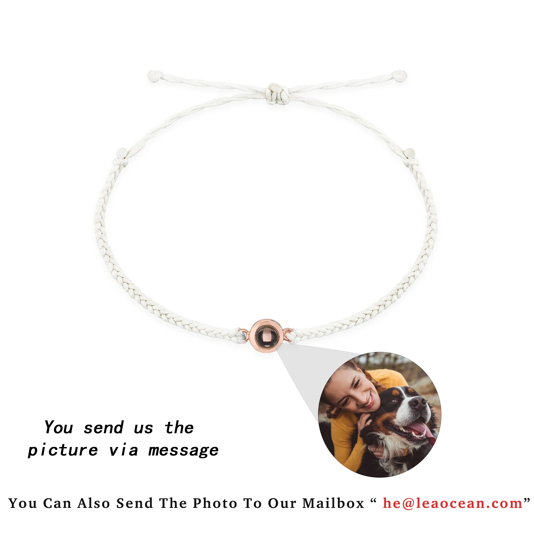 

Personalized Circle Photo Bracelet Custom Projection Photo Bracelets With Couple Memorial Jewelry Valentine's Day Gift For Women