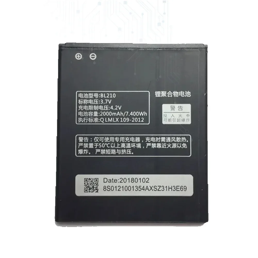 Battery BL210 For Lenovo A536 A606 S820 A750E A658T S650 A656 A766 2000Mah BL-210