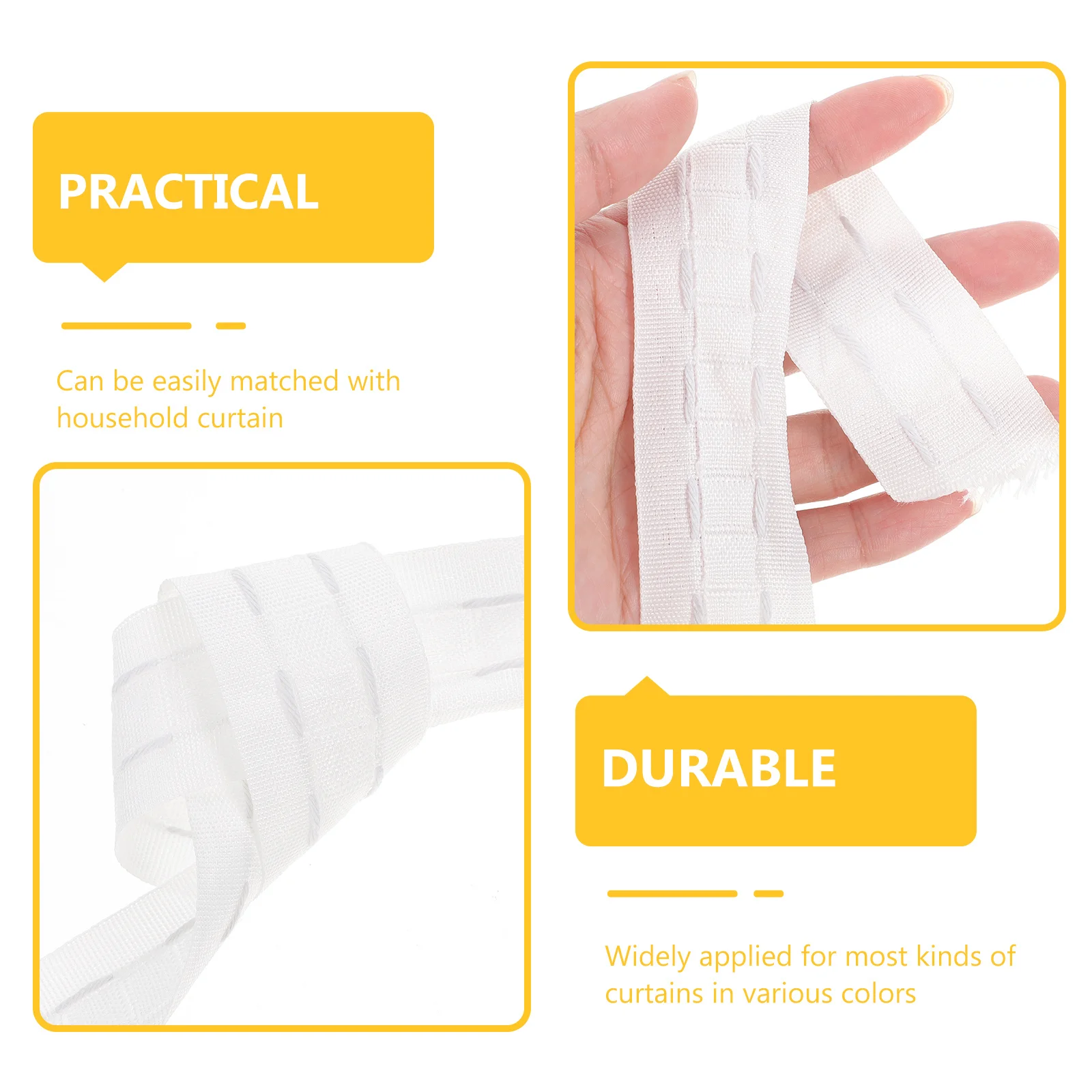 

Curtain Header Tape Premium Material Safe Useful Unique Design Delicate Appearance Home Curtain Accessories Tape for Curtains