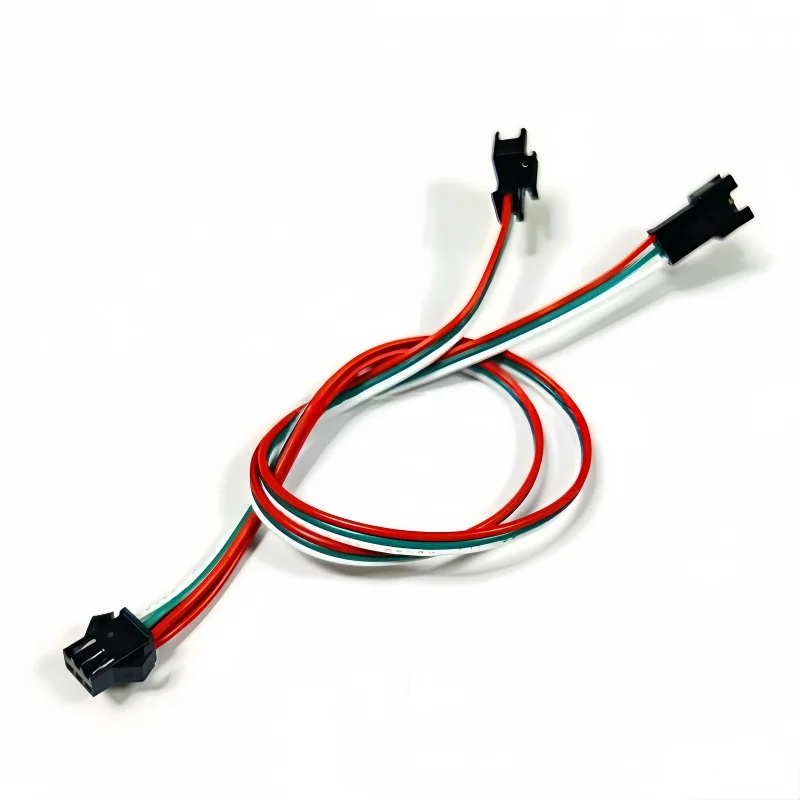 1Pcs LED Strip JST SM 3P Male Female Connection Harness 1 to 2 3 4 Synchronized Wire 2.54mm Pitch 30CM Extension Cable  22AWG