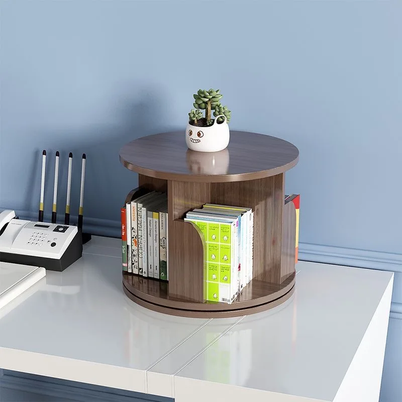 360° Rotatable Desktop Organizer Rack Children's Picture Book Storage Shelf Office Desk Supply Storage Solution