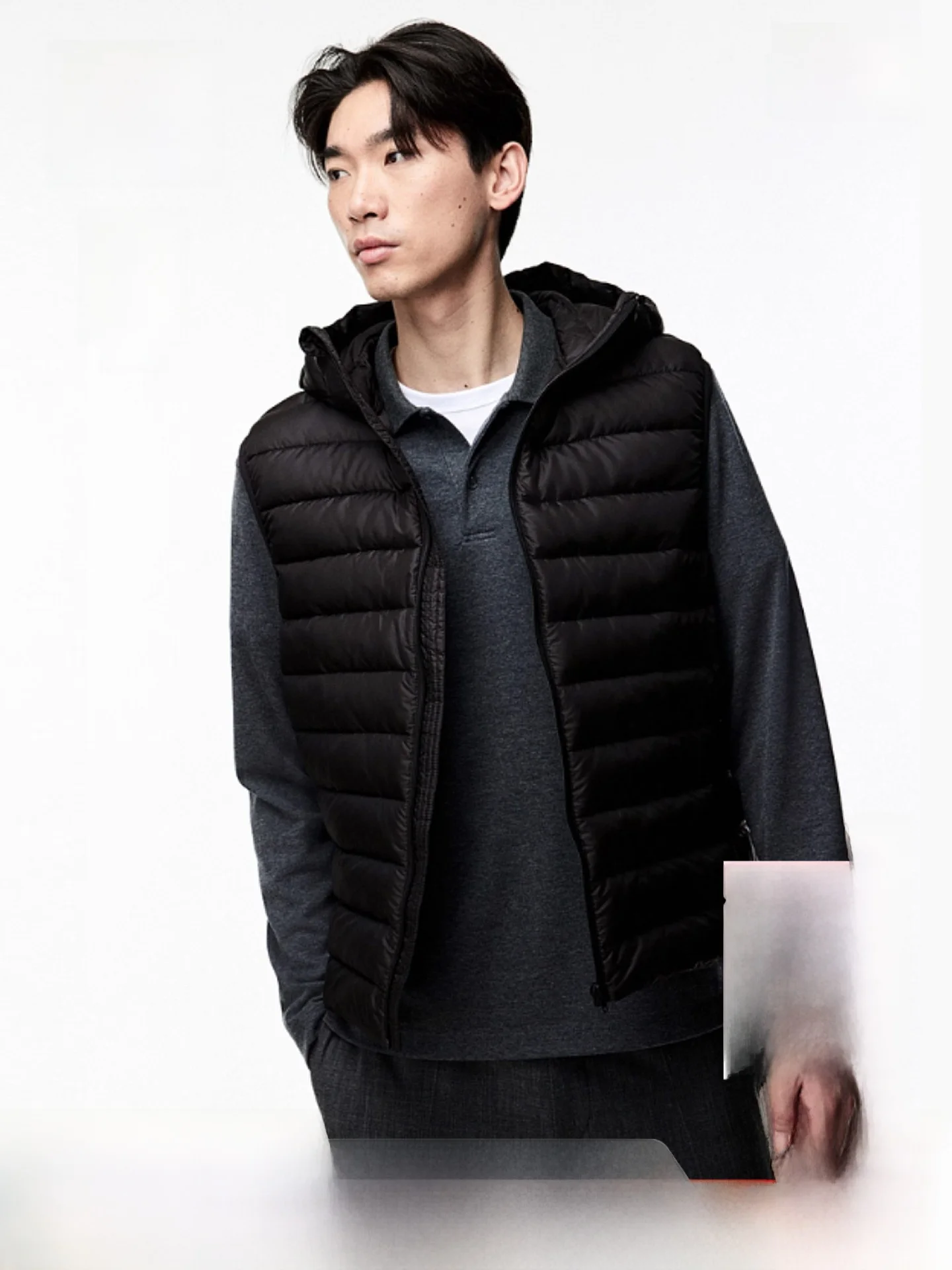 

Мужской легкий теплый жилет на молнии H&M, повседневная одежда из полиэфирного волокна, коллекция 00% осени 2024 года