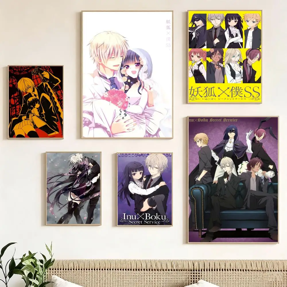 Romance Anime Inu x Boku Secret Service Poster Pegatina artistica HD autoadhesiva impermeable para salon dormitorio